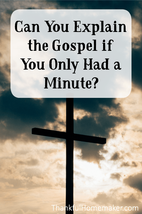 So, what if you only had minutes with someone to share the gospel? Could you do it? @Mferrell