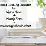 Homemaking Binder Series: Detailed Cleaning Checklists for Living Room & Family Room. @mferrell