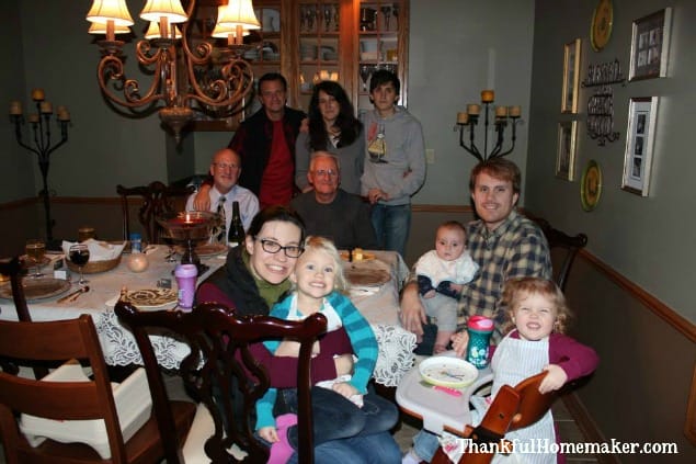 Christmas Eve Dinner last year with our dear friend Grandpa Bob spending the evening with us.