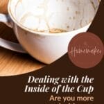 A white ceramic cup viewed from the side, its pristine exterior contrasting with a visibly stained, dirty interior—symbolizing the biblical call to address hidden sins rather than just maintaining a clean outward appearance.